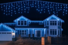 Vianočné svetielka LED záclona FLASH modrá 300 LED