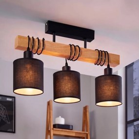 Brilagi - Prisadený luster NUBILA 3xE27/60W/230V borovica/čierna