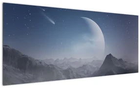 Obraz - Nebo nad skalami (120x50 cm)