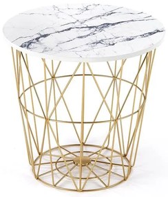 KONFERENČNÝ STOLÍK MANUEL BIELY MRAMOR / ZLATÝ