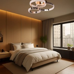 Toolight Toolight, LED kryštálové stropné svietidlo s diaľkovým ovládaním 42W, G003-C, zlatá lesklá, OSW-09744