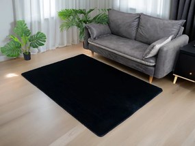 Čierny koberec 3D Rabbit s efektom králičej kožušiny Rozmer: 200x300 cm