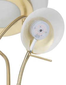 Stojaca lampa mosadz s lampou na čítanie vrátane LED a stmievača - Empoli