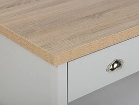 Konferenčný stolík so zásuvkou sivá/svetlé drevo CLIO Beliani