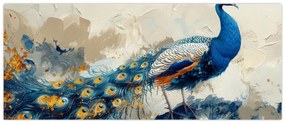 Obraz - Páv, maľba (120x50 cm)