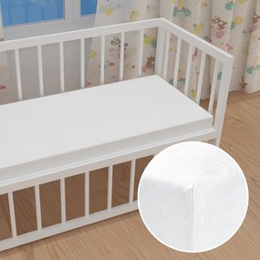 Detské jersey napínacie prestieradlo do postieľky JR-031 Biele 80 x 140 x 10 cm - do postieľky