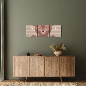 Obraz - Milujúci medvedík (s hodinami) (90x30 cm)