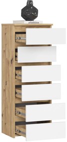 Komoda CL6 40 cm dub artisan/bílá