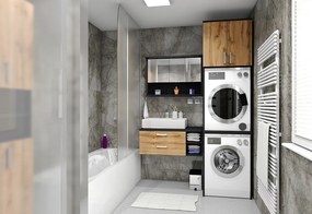 Nabytekmorava Kúpeľňová skrinka K24 farba korpusu: Dub sonoma tmavý, farba dvierok: Dub sonoma tmavý