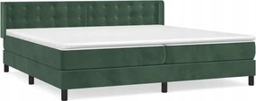 vidaXL Kontinentálna posteľ s matracom, zelená, zamat, 200x200 cm