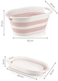 Skladací kôš na bielizeň Bas pink