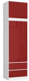 Nadstavec na skrinku Star 60 cm biely/červený lesk