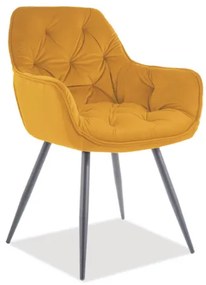 Jedálenská stolička CHERRY MAT VELVET žltá