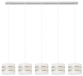 Luster na lanku HELEN 5xE27/15W/230V biela/zlatá