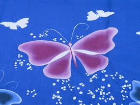 Bavlnené obliečky VIOLET BUTTERFLY tmavomodré, 100% bavlna Rozmer obliečky: 70 x 90 cm | 140 x 200 cm