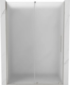 Mexen Velar, posuvné sprchové dvere do otvoru 160 cm, 8mm sklo námraza, brúsená oceľ, 871-160-000-31-97