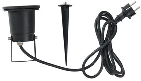 Bodové svietidlo so zemným hrotom čierne vrátane LED nastaviteľné IP65 s káblom a zástrčkou - Basic