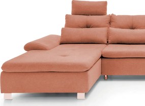 Sedacia súprava Madeira 3A, lososová látka, tvar pravé U