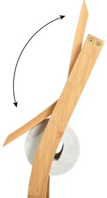 MSV Bambusový stojan na toaletný papier s kefou 16 x 29 x 70 cm