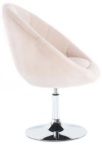 LuxuryForm DESIGN Kreslo VERA VELUR na striebornom tanieri - krémové