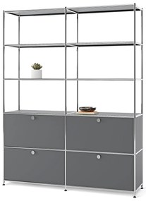 Vysoká kovová skrinka »CN3« so 4 výklopnými priečinkami, sivá