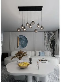 Luster na lanku COSMO 9xE14/10W/230V čierna/šedá