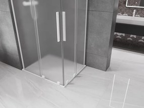Mexen Velar L Duo, sprchový kút s posuvnými dverami 100 x 90 cm, 8mm sklo námraza, biela matná, 871-100-090-02-33-20