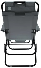 Skladacie polohovateľné kreslo šedá/čierna