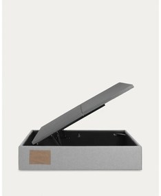 Sivá čalúnená dvojlôžková posteľ s úložným priestorom 160x200 cm Matters – Kave Home