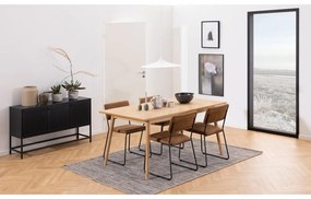 Čierna kovová nízka komoda 125x75 cm Newcastle – Actona