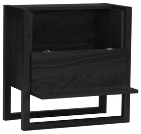 Čierna vinotéka z dubového dreva 59x60 cm NewEst - Woodman