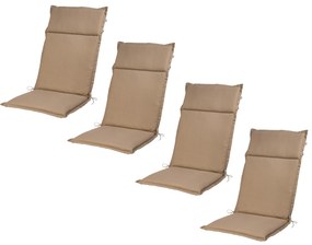 Livarno home Podložka na kreslo s vysokým operadlom Houston, béžová, 4 kusy  (800008839)