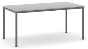Jedálenský stôl, 1600 x 800 mm, tmavo sivá podnož, sivá