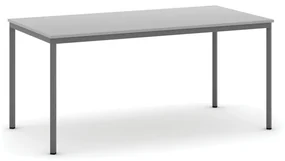 Jedálenský stôl, 1600 x 800 mm, tmavo sivá podnož, sivá