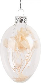 Závesné sklenené vajíčko so sušenými kvetmi Egg Bloom - Ø 5*8 cm
