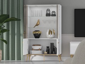 VITRÍNA BELLINI BIELY VYSOKÝ LESK 92 cm LED