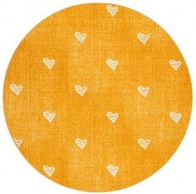 Koberec HEARTS kruh Jeans - pomaranč