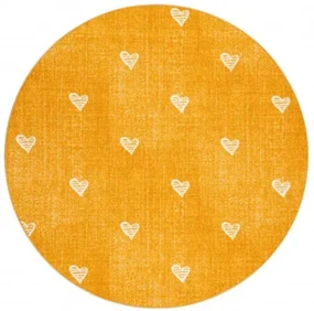 Koberec HEARTS kruh Jeans - pomaranč