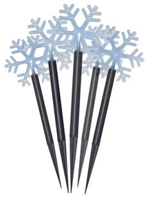 LED  Vianočná vonkajšia dekorácia 5xLED/3xAA IP44 vločky