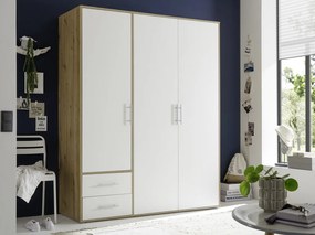 Šatníková skriňa Valencia,155 cm, dub artisan/biela