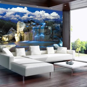 Fototapeta - Modrý vodopád (254x184 cm)