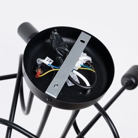 Sollux SL.1435 - Prisadený luster LOOP 5xE27/15W/230V čierna