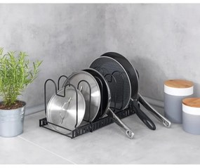 WENKO 53149100 - Držiak na pokrievky a panvice 18x18 cm čierny