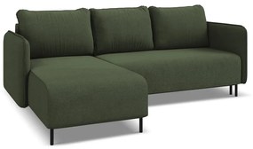 Zelená rozkladacia/s úložným priestorom rohová pohovka (ľavý roh) Luana – Makamii