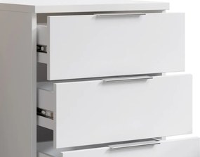 Nočný stolík/skrinka so 4 zásuvkami Smilla, výška 79 cm, biely
