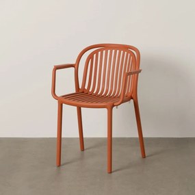 V terakotovej farbe plastová jedálenská stolička Alia – Ixia