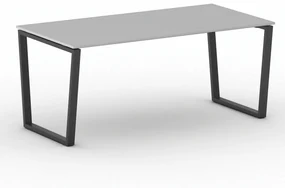 Kancelársky stôl PRIMO IMPRESS, čierna podnož, 1800 x 900 mm, sivá