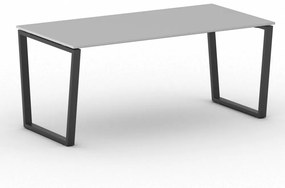 Kancelársky stôl PRIMO IMPRESS, čierna podnož, 1800 x 900 mm, sivá