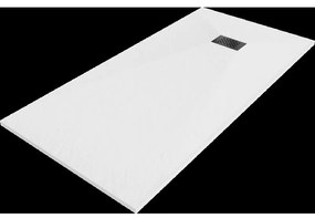 Mexen Hugo sprchový žľab obdĺžny SMC 180 x 80 cm, biely, kryt čierny - 42108018-B
