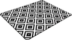 Penový koberec GEOMETRIC 120x160 cm - čierny/biely